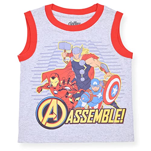 Marvel Avengers Boys’ 2 Pack Tank Top For Toddler And Little Kids – Red/Gray #TOP3
