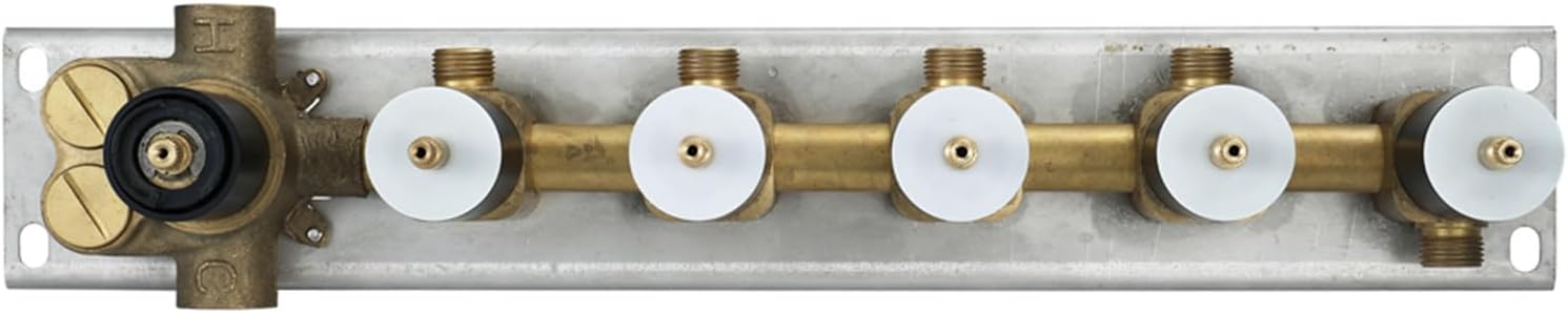 Black Shower Valve Constant Temperature Brass Shower Control Valve Kit in-Wall 5 Functions Shower Faucet Valve