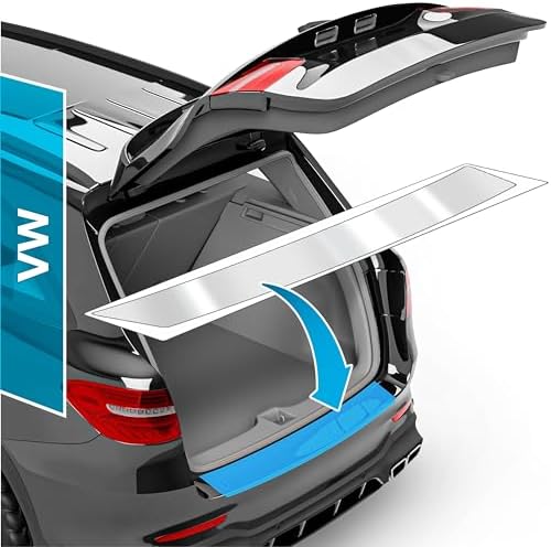 Folia ochronna progu bagażnika do VW Passat Variant B8 3G / 2014-2019 ochrona zderzaka, ochrona przed zadrapaniami, folia ochronna do lakieru, wzór włókna węglowego, samoprzylepna