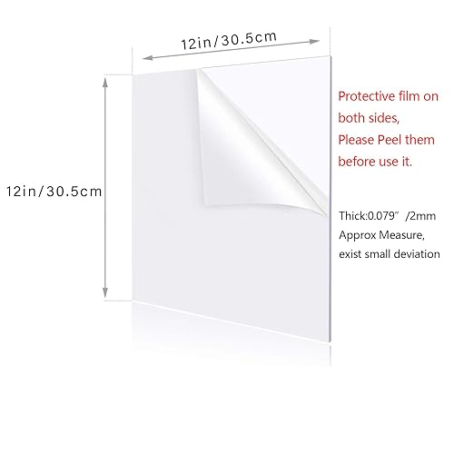 Miniatura 9 de YSTIME Hoja acrílica transparente de 8 x 12 pulgadas hoja de plástico de plexiglás para manualidades tablero acrílico transparente con papel