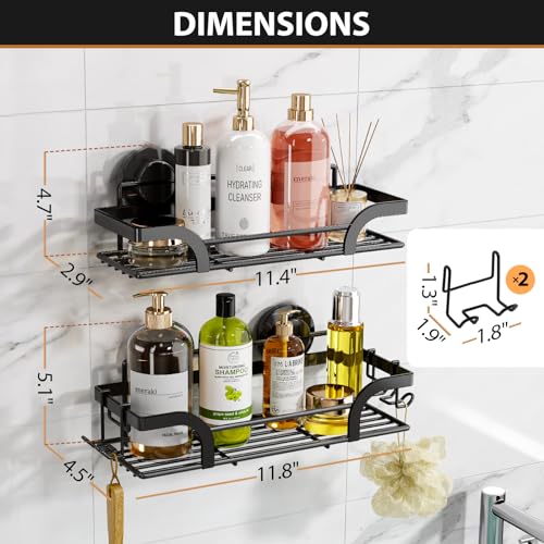 LEVERLOC 2 Pack Shower Caddy Suction Cup, Shower Shelves for Inside by LEVERLOC - Image 8