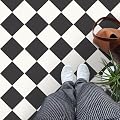 MORCART 20Pcs Peel and Stick Floor Tile, 7.87"x 7.87" Vinyl Flooring Waterproof, DIY Flooring for Bathroom, Kitchen, Fireplace, Pet House, Stairs, Bedrooms, Wall