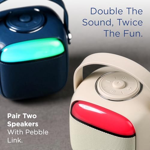 Image of Pebble Flare Portable Bluetooth Speaker with Deep Bass | TWS Pairing | RGB Lights | Auto Pairing | Compact Premium Design - Blue