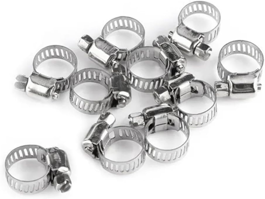 10pcs Stainless Steel Worm Gear Hose Clamps,Adjustable Screw Band Fuel Pipe Clamps,Heavy Duty Clip Plier Tools,10pcs 13mm,19mm
