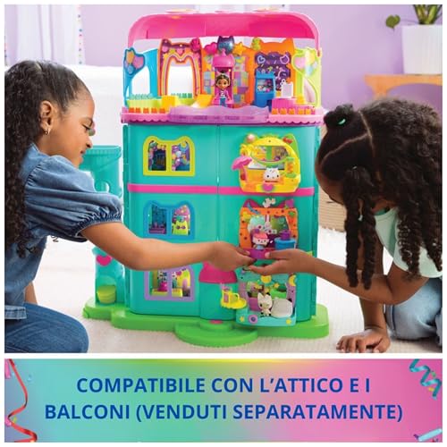 Gabby's Dollhouse, La Casa Delle Bambole Di Gabby A Tema Festa, 15 Pezzi A Tema Arcobaleno, Personaggi E Mobili Per La Casa Delle Bambole Con Effetti Sonori, Alta 60 Cm, 3+ Anni - 7