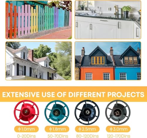 Paint Sprayer 1000W High Power Electric Spray Paint Gun with Adjustable Spray Width Knob 4 Nozzles and 3 Patterns Easy to Clean for Furniture Home Interior House Painting Yellow by LESONJOY - Image 5