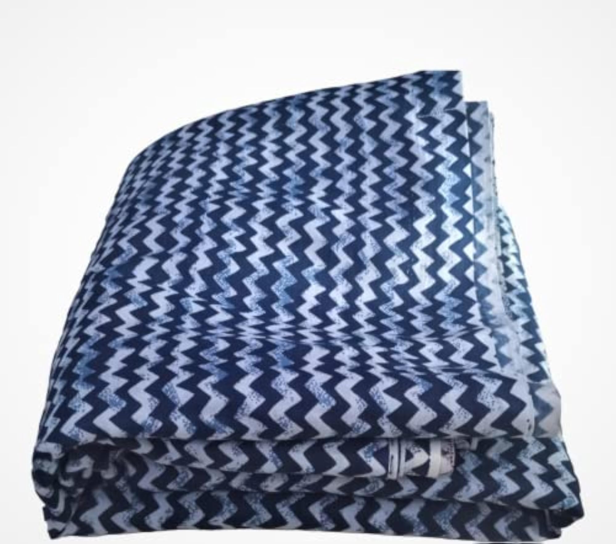 Cotton Cambric Zig Zag Batik Printed Fabric for Dressmaking