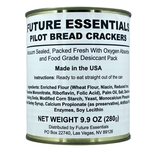 Future Essentials Pilot Bread Survival Crackers – Emergency Food Supply – 30-Year Shelf Life – Ready to Eat Hardtack Biscuits – #2.5 Can, Made in USA, 12 Crackers per Can, Pack of 1 - Thumbnail 3