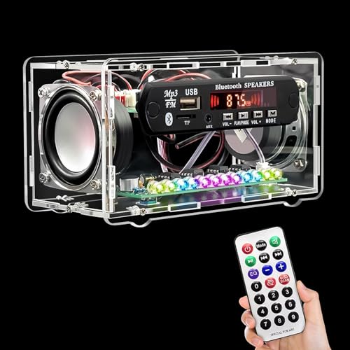 BritPick DIY Bluetooth Speaker Kit, FM Radio Soldering Practice Kits, Electronic Project Kits for Adults, Mini Home Sound Amplifier Kit with Digital Display for School STEM Project
