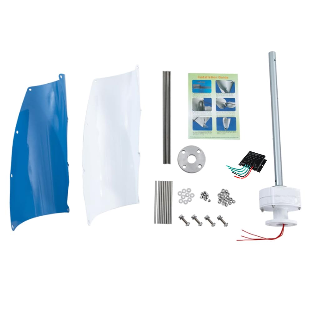 1500W spiralne pionowe turbiny wiatrowe 48v 24v 12v niski poziom hałasu 3-fazowy generator magnetów stałych AC przenośny do systemu off-grid z kontrolerem MPPT