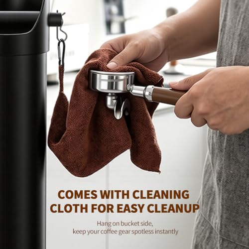 YEEFEET Commercial Knock Box for Espresso Machine, 34" Espresso Knock Box with 100 Garbage Bags, Large Coffee Knock Box Espresso Dump Bin for Coffee Shop Supplies & Home Coffee Bar by yeefeet - Used condition - Image 3