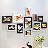 TAZYYZUU Juego De Fotos for Pared, Marco for Restaurante Sushi, 11, Frente Vidrio Real, Madera Maciza, Montaje for Cuadros, Kit Galería con 6 Colores(B,B)