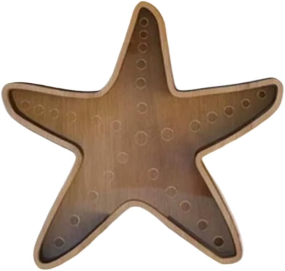 2pcs Starfish Shaped Wooden Storage Decor, Hollow Design for Shells & Small Items, Home Decor
