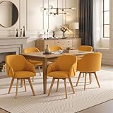 Bekrvio Juego de 6 sillas de comedor giratorias 360°, cómodas sillas de cocina para comedor y sala de estar