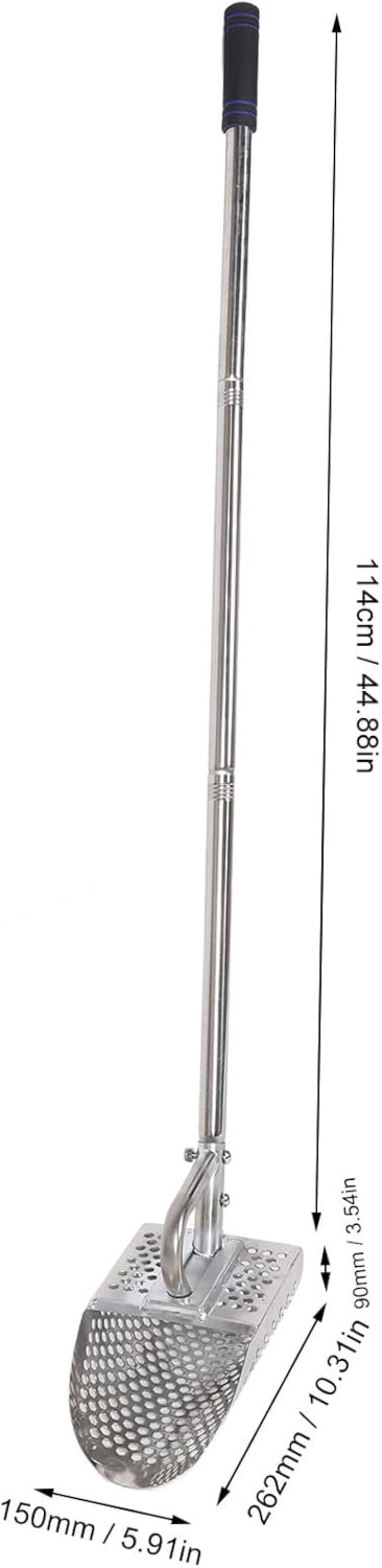 Luocute Sand Shovel for Metal Detecting, Stainless Steel Detachable Handle Fast Sifting Short Beach Sand Sifter Scoop, Suitable for Treasure Detecting