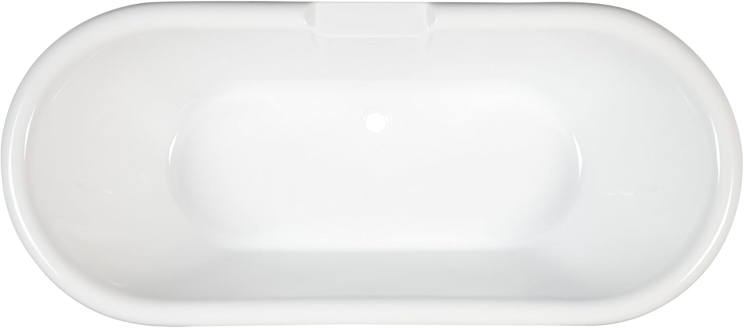 Signature Hardware 479955 Audrey 59" Acrylic Clawfoot Tub with Integrated Overflow, Lion Paw Feet and Tap Deck - Less Drain Assembly