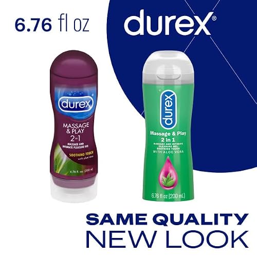 Durex Soothing Massage & Play 2 In 1, Massage Gel And Personal Lubricant, Intimate Soothing Lube Gel, Soothing Touch With Aloe Vera, Water-Based, 6.76 Fl Oz (Pack Of 3) #TOP1