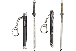 2Pcs Ancient Famous Sword Metal Weapon Key Chain Pendant
