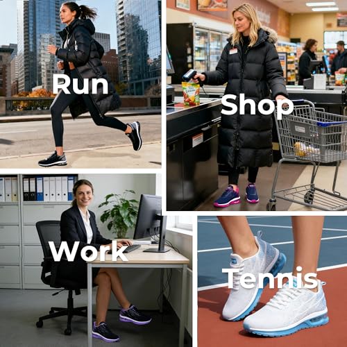 Image of Womens Slip On Tennis Sneakers Walking Running Shoes Easy to Wear