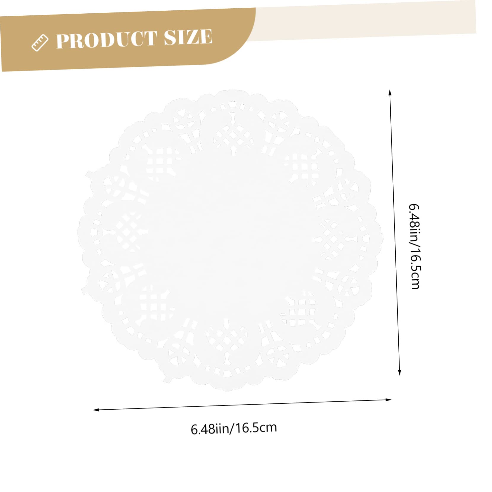 Unomor Lace Paper Placemats Set 100pcs Round Cake Doilies Food Paper Pads for Baking Parties Weddings