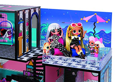 LOL Surprise OMG House, Holz-Puppenhaus mit Möbeln. 85+ Überraschungen, 6 Zimmer. Schlafzimmer, Bad, Pool, Aufzug, Küche… – Bild 6