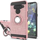 LG V50 ThinQ Phone Case,LG V50 Cases with HD Phone Screen Protector,YmhxcY 360 Degree Rotating Ring...