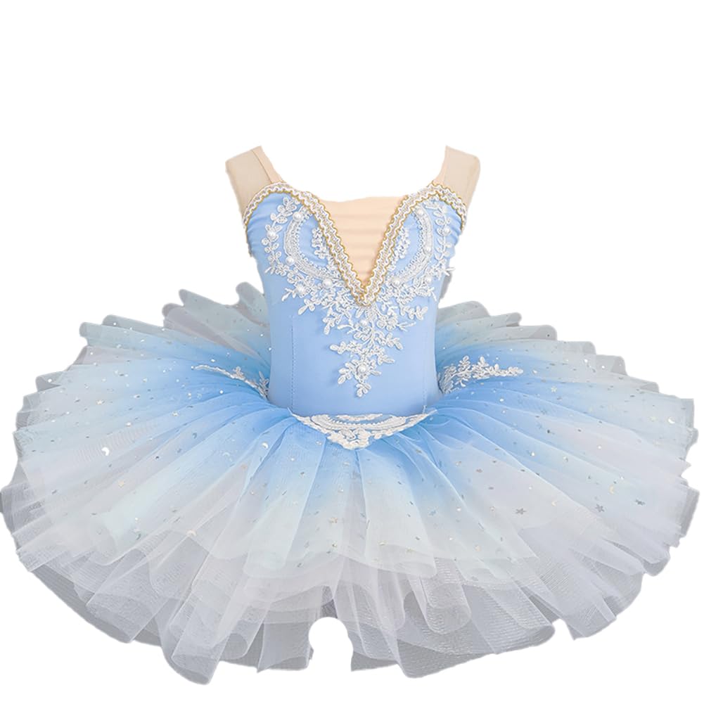 EFLALYHG Niñas Tutu Danza Rendimiento Competencia Clasificación Vestido Escenario Lago de los Cisnes Bailarinas Disfraces Danza Falda