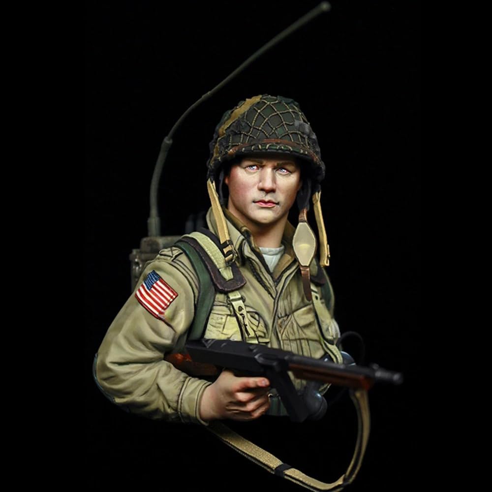 1/10 US Airborne Radio Operator CARENTAN 1944, Resin Model figure Bust, WWII Military theme, Unassembled and unpainted kit