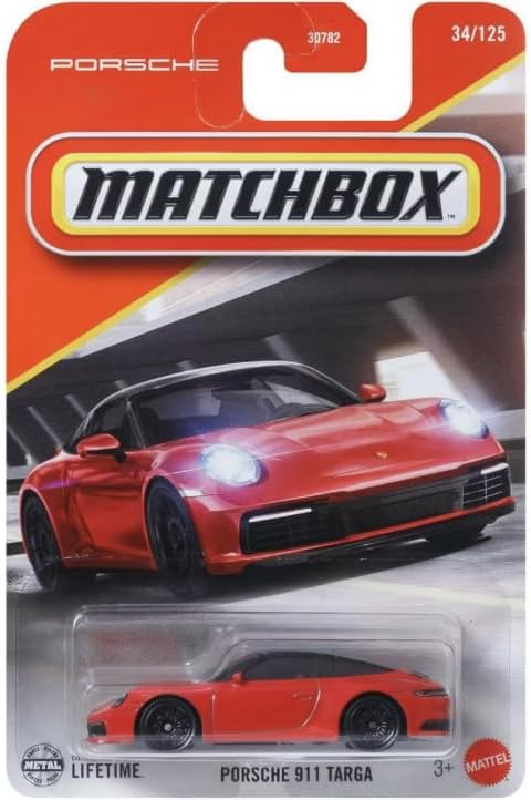 Matchbox Porsche 911 Targa [Red W/Black Top] 34/125, 1:64 Scale Diecast Toy Vehicle
