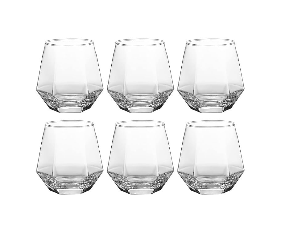 Image of European 310 ml Aquatic Glasses Set of 6 pcs - Tall Drinking Glasses for- Water, Juice, Colddrink, Mojito, Cocktail, Lead-Free, Perfect for Home, Restaurants and Parties an