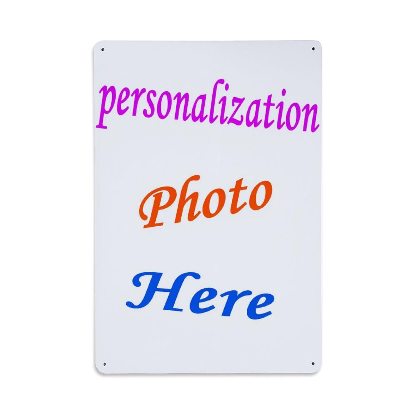 Lzwbntey Vintage Personalization Photo Here Metal Tin Sign Retro Wall Decor For Home Bar Garage Cafe, Indoor & Outdoor Decorative Metal Poster, 8X12 Inch
