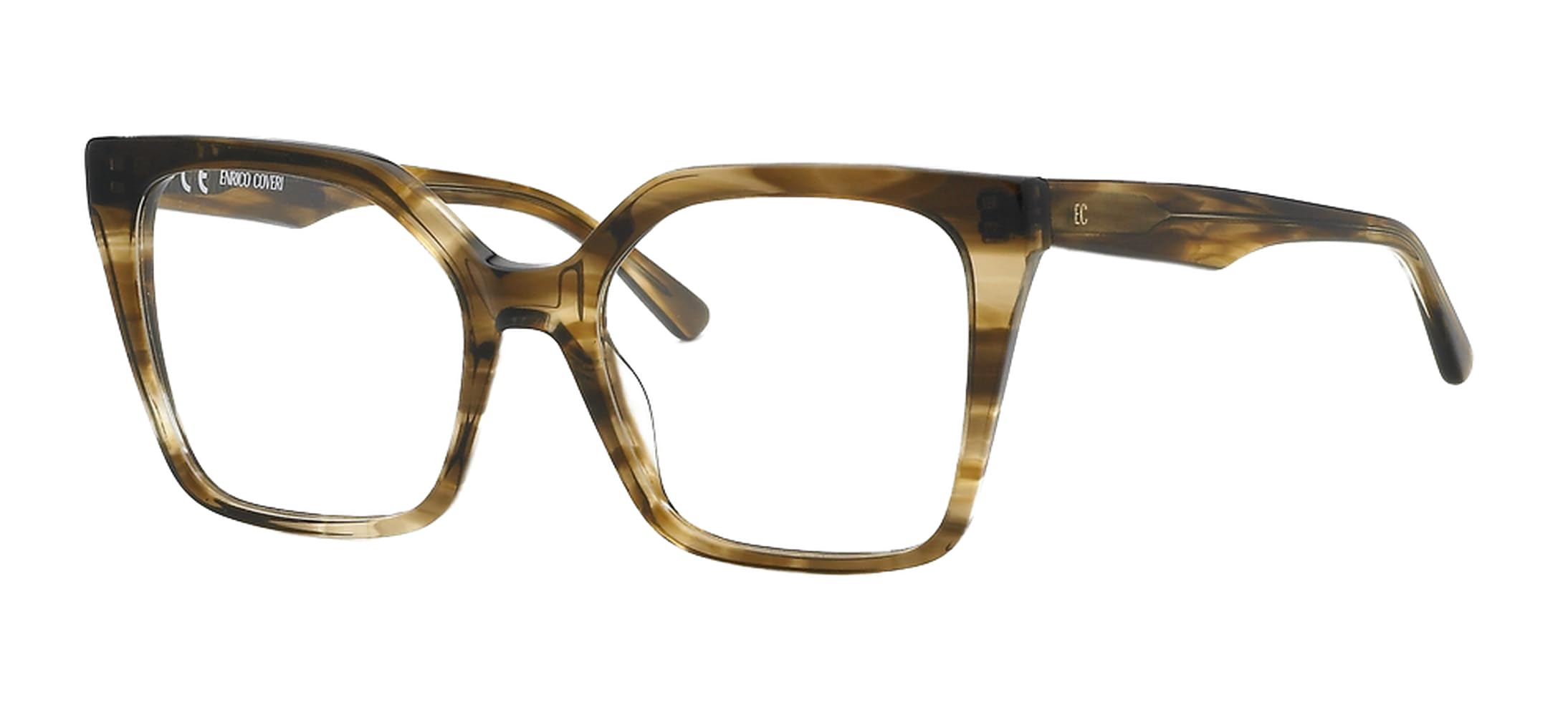 Enrico Coveri Okulary korekcyjne ECV131 damskie okulary kwadratowe, Br