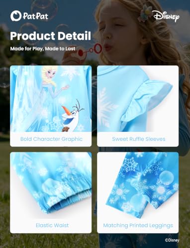 Image of Disney Girls Outfits Long Sleeve Lightweight Shirt +Leggings Clothing Sets