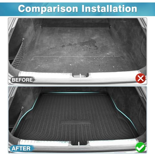 Image of Mixsuper Cargo Liner for 2022-2025 Mercedes-Benz EQS Sedan 450+ / EQS 580 (Not fit EQS SUV), Trunk Mat for Sedan EQS 450+ / EQS 580 Accessories Rear Cargo Mat Trunk Liner Black