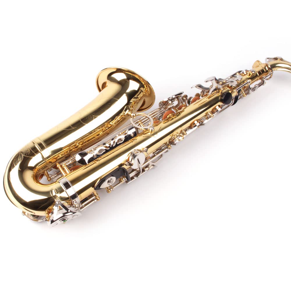 Saxofón Alto, latón cromado, con maletín