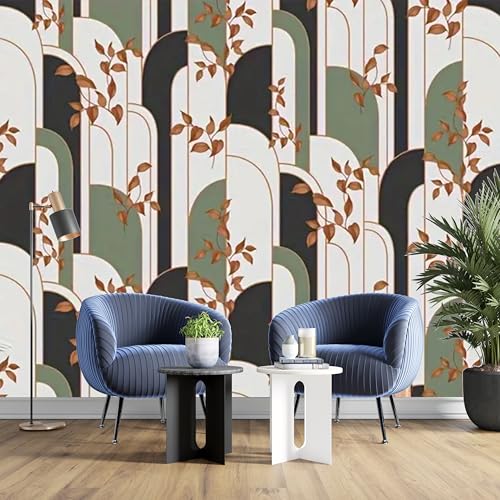 Image of FOKRIM Dark U Leaf 45.5x305cm Wallpaper for Wall Sticker for Home,Office Sticker Wallpaper Peel and Stick Hexagon Removable Self Adhesive Waterproof Wallpaper (Pack of 1)