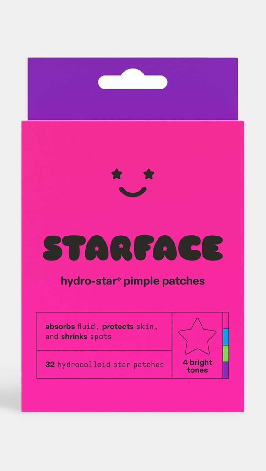 Starface Party Pack Parches Hidrocoloides para Granos en Forma de Estrella, Coloridos, 32 Piezas