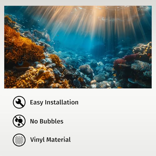 Image of Aquarium Background, Ocean Fish Tank Background, Terrarium Background Cloth 40 x 18 inches