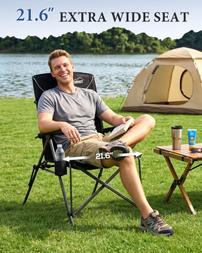 Silla de camping plegable de respaldo alto oversized, 400 libras miniatura 5