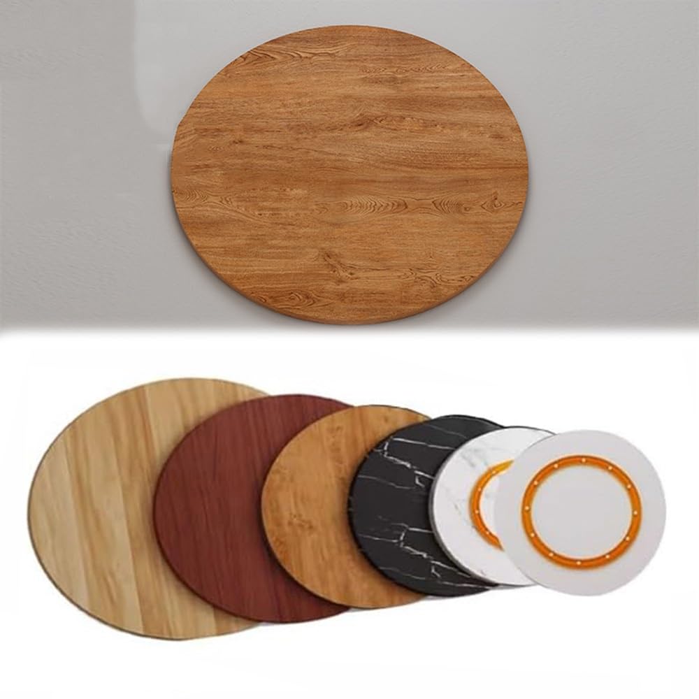 Générique Plateau tournant Rond en Bois, Grand Format, 20, 24, 28, 30, 36 et 40 Pouces, Plateau de Service Rotatif pour Table à Manger, épaisseur 1 Pouce, Style Lazy Susan (Couleur chêne, 37