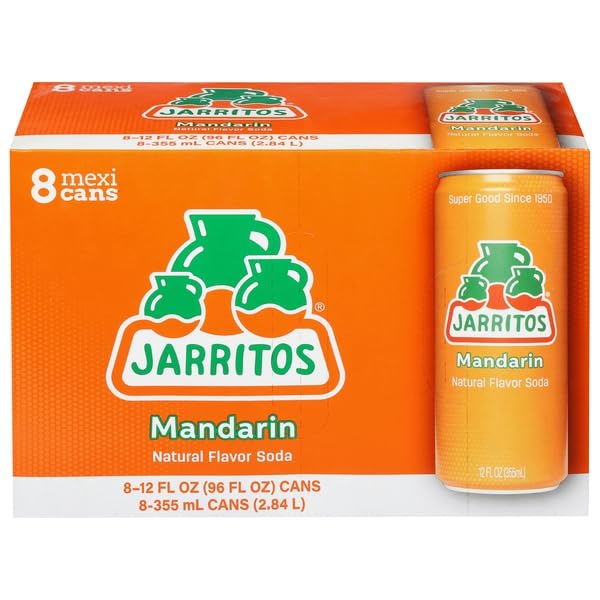 Jarritos, Mexi Cans Mandarin Soda, 12 Fl Oz, 8 Pack