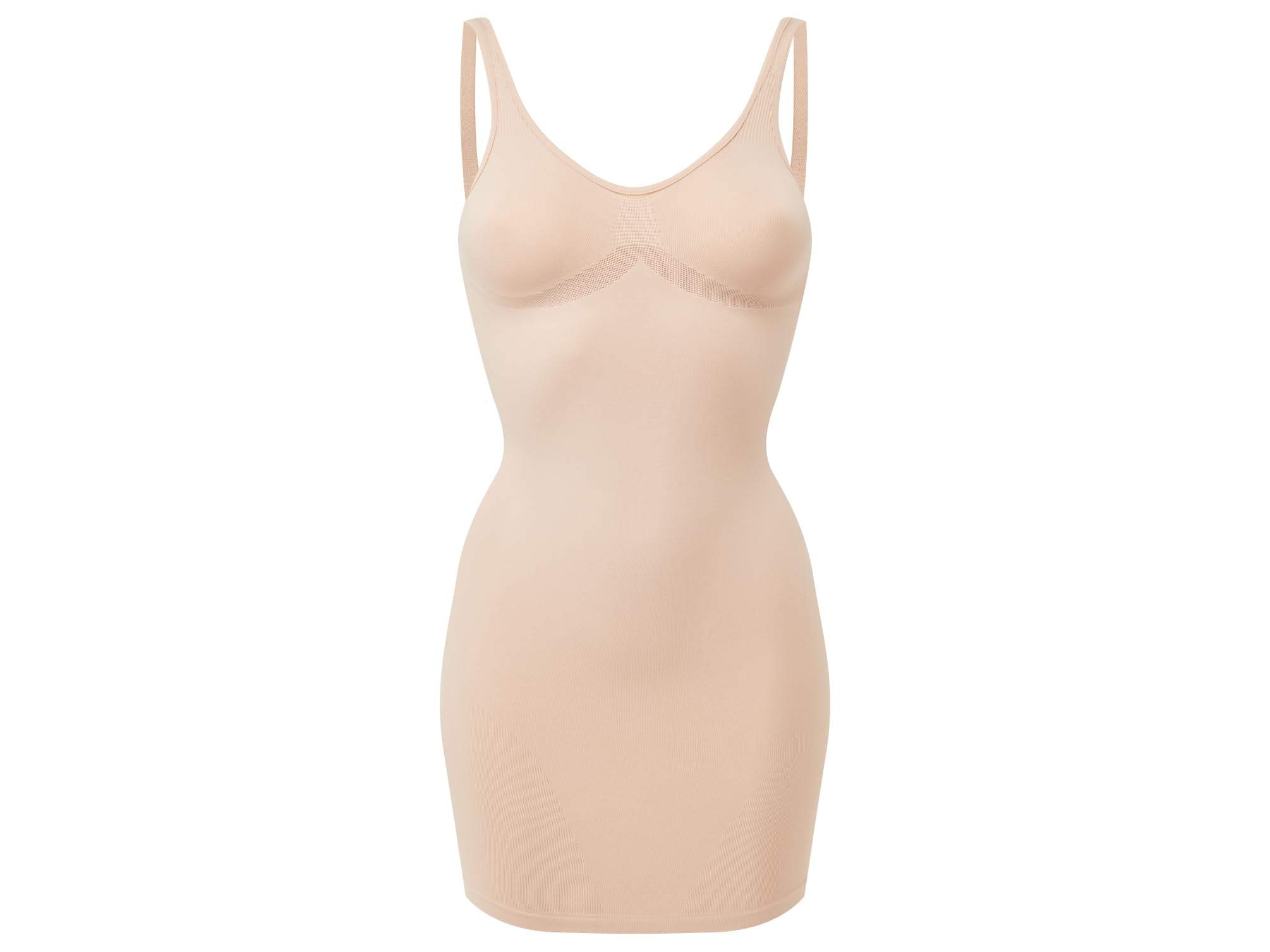 Heist Shapewear, Contour - The Seamless Slip - Seamless; Firm Control Shaping Slip, Shaping Dress (Almond, 12-14)