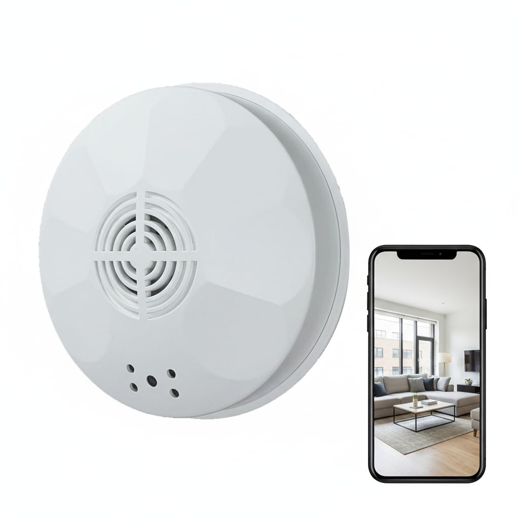 ULar 1080P FHD Security Camera with Built-in Large Capacity Battery, WiFi Remote Viewing, HD Night Vision, Ceiling/Wall Mount, Motion Detection, Local Recording with 32GB SD Card Included No Audio