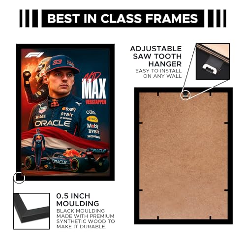 Image of CodersParadise F1 Max Racing Champion-Inspired Poster Frame | Premium A4 Framed Wall Art for Bedroom, Office & Gaming Setup | High-Octane Motorsport Tribute Decor for Formula Fans