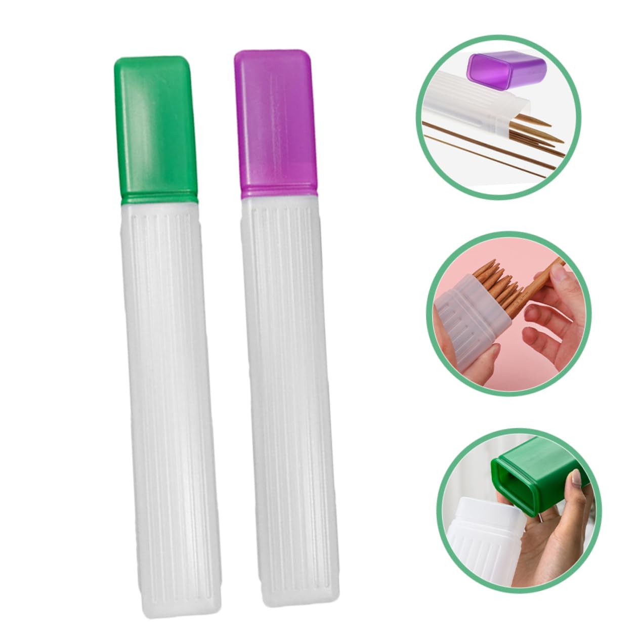 ARTIBETTER 2pcs Knitting Tool Box Magnetic Needle Organizer Case for Yarn Darning Needles Storage Tube