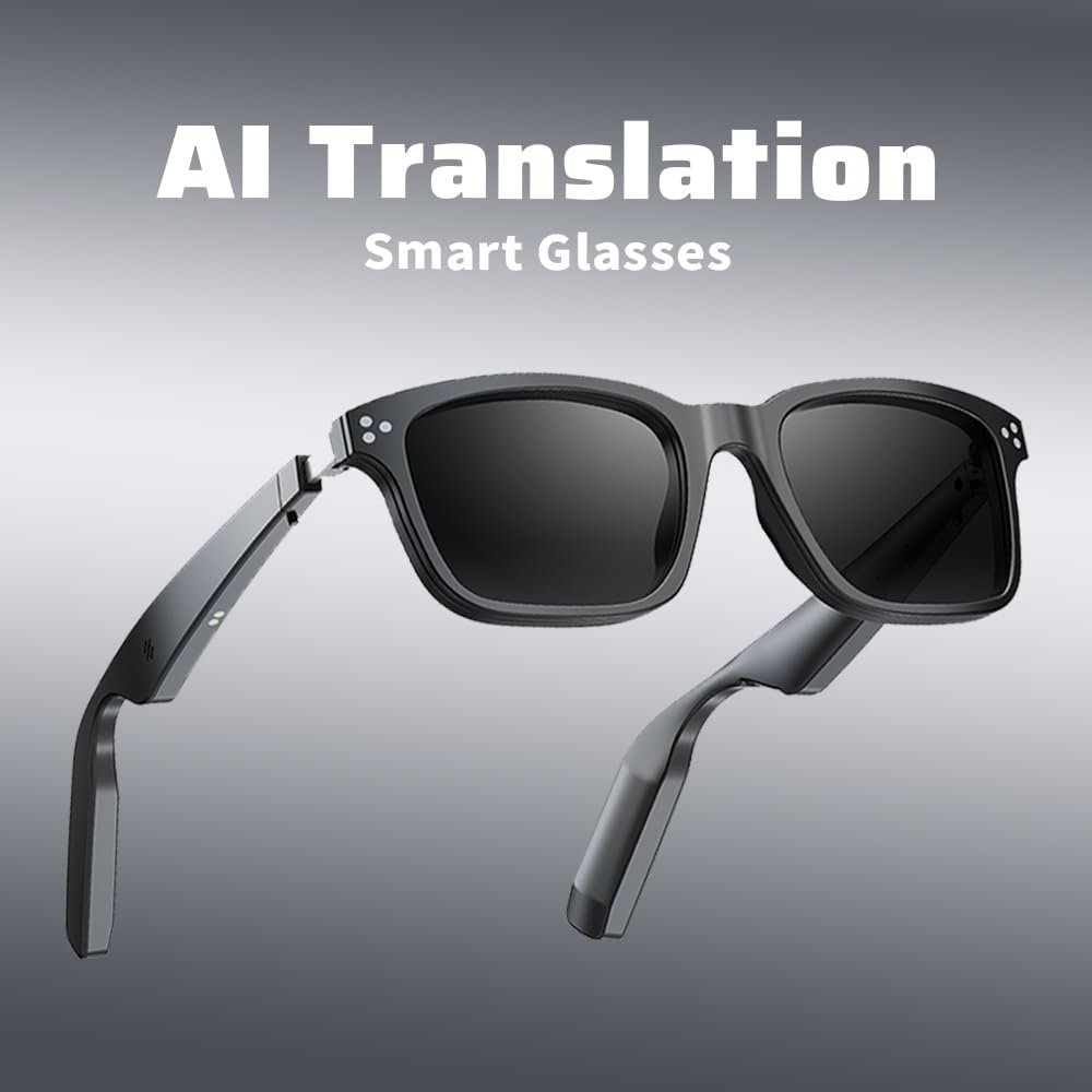 Lunettes Intelligentes avec haut-parleur Bluetooth, Lunettes de Soleil Polarisées Magnétiques avec Contrôle Tactile Protection UV, Audio HD, Télécommande Photo, Anti-Lumière Bleue