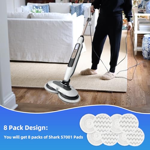 Image of VIEWALL Steam Mop Pads Replacement for Shark S8000 S8001 S8002 S8200 S820 | S8201 S7001 S7201 S7000 S7005 S7020 S7001 S7020 7001 S7201 7003 Steam Scrub, Dirt Grip Soft Washable Scrub Pads 8 Pack