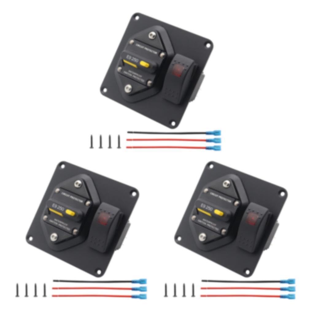 3 Set di Interruttore Automatico con Interruttore a bilanciere per Barca Interruttore da Pannello ON-off Interruttore Automatico con Interruttore a bilanciere per Barca Affidabile Sicuro 250A