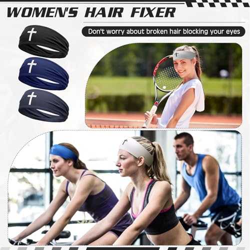 Image of 18 Pcs Sports Sweatbands for Men Women Camo Headbands Workout Non Slip Headbands Breathable Head Band Fitness Stretchy Unisex Hairband for Yoga Running Cycling Ball