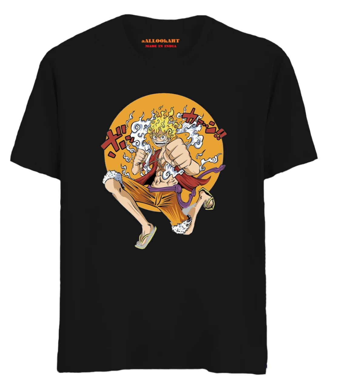 aallookartLuffy Gear 5 Regular Anime Printed T Shirt for Men and Women